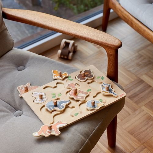 Goki Lift Out Puzzle - Forest Animals 9 Pieces