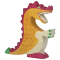 Colorful dinosaur toy figure on a white background
