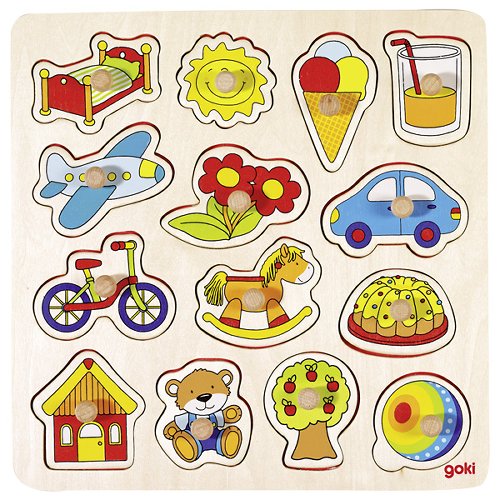 Lift out puzzle, rocking horse, ball, ...