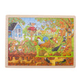 Wooden puzzle with animal illustrations on a white background