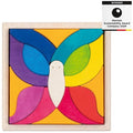 Colorful butterfly puzzle with wooden frame and 'Winner' label for German Sustainability Award Company 2024.