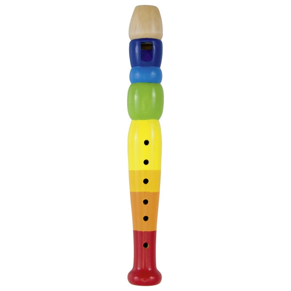 Colorful recorder toy on a white background
