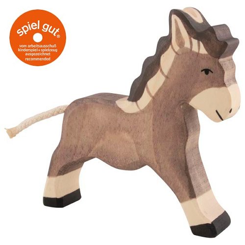 Plush donkey toy on a white background