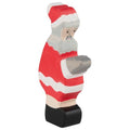 Wooden Santa Claus figurine on a white background