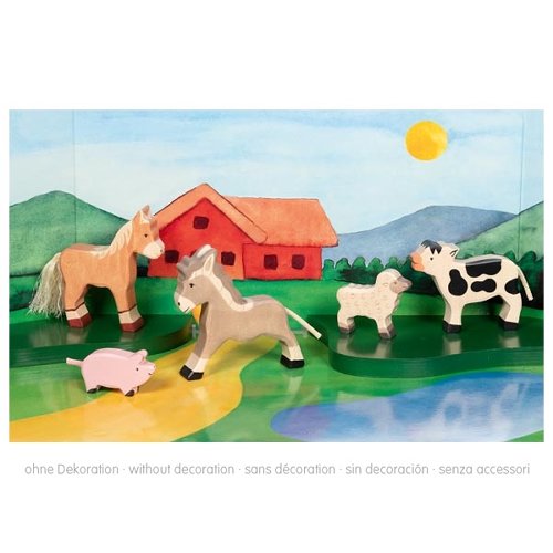 Farm Animals, Set of 5 Wooden Figures