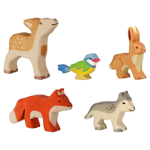 Forest Animals, Set of 5 Wooden Figures