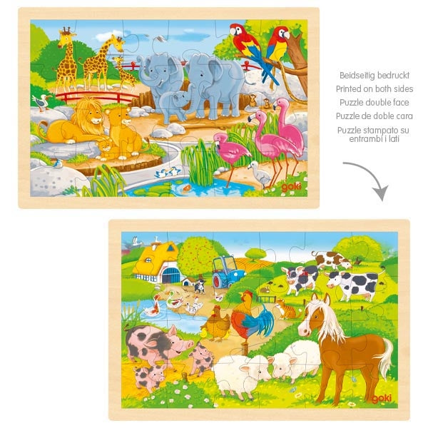 Goki Jigsaw Puzzle - Farm and Zoo 24 Pieces