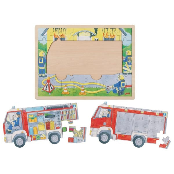Goki Layer Puzzle - Firefighters at Work 60 Pieces