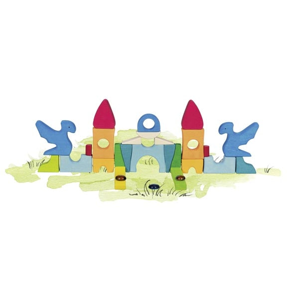 Castle building puzzle sparkling stone