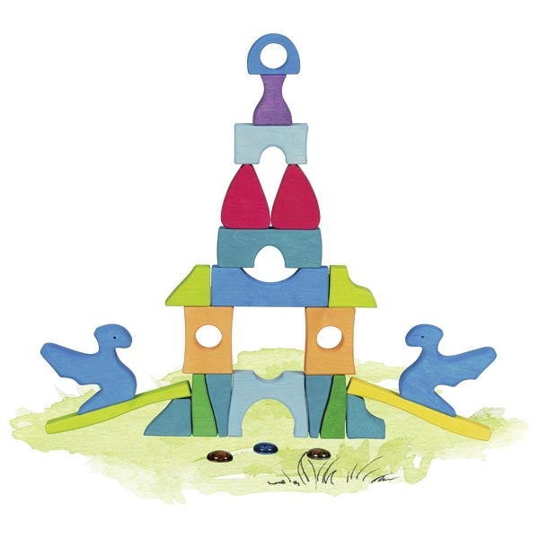 Castle building puzzle sparkling stone