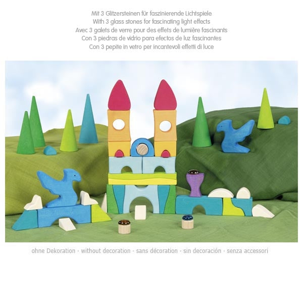 Castle building puzzle sparkling stone