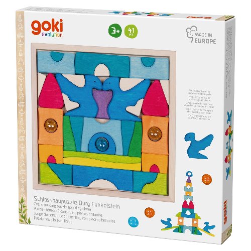 Castle building puzzle sparkling stone