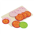 Cold meat, 8 slices, 1 lettuce leaf, 1 tomato slice