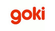 Red 'goki' logo on a white background
