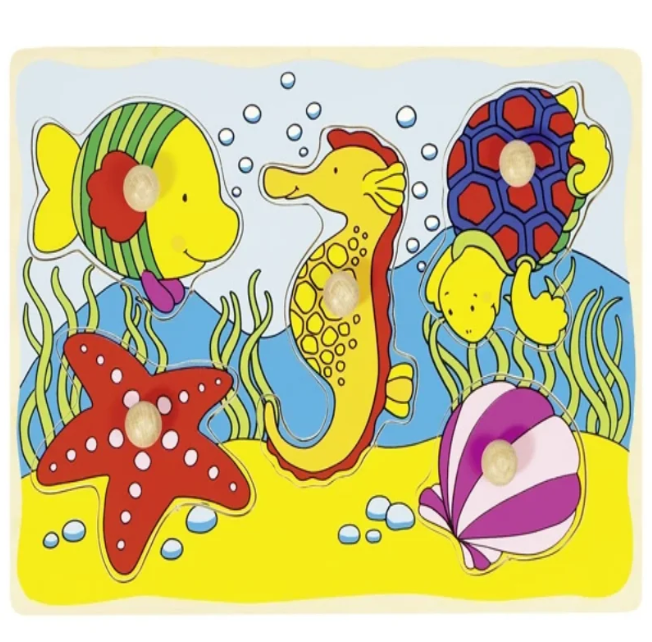 Seahorse, shell,... lift-out puzzle