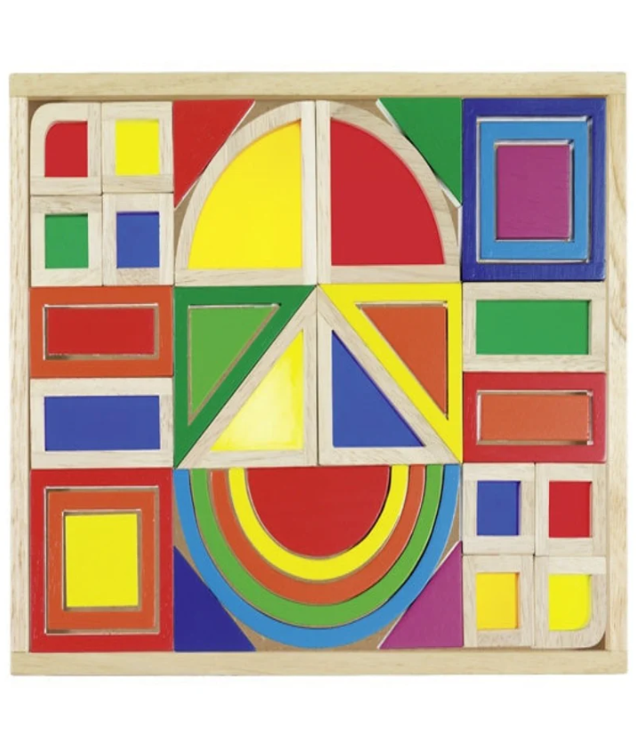 Rainbow building blocks with windows