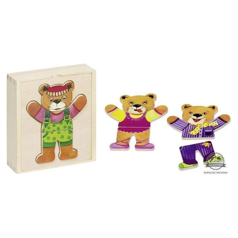 Bear design, dress up box, puzzle