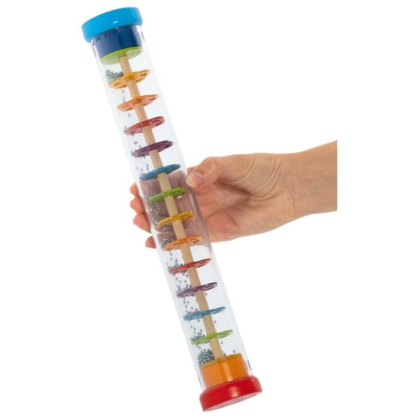 Goki wooden rain stick musical toy for children – sensory sound instrument